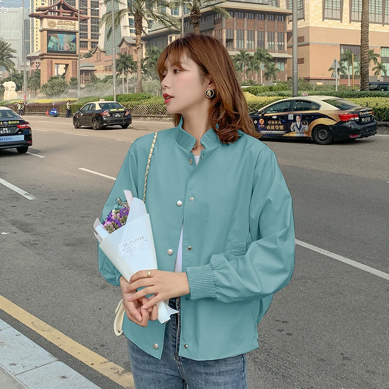 Fashion Women Single Breasted Long Sleeve Jacket Outwear Stylish Casual Tops Baseball Uniform Female 2020 Spring Cropped Jacket
Fashion Women Single Breasted Long Sleeve Jacket Outwear Stylish Casual Tops Baseball Uniform Female 2020 Spring Cropped Jacket