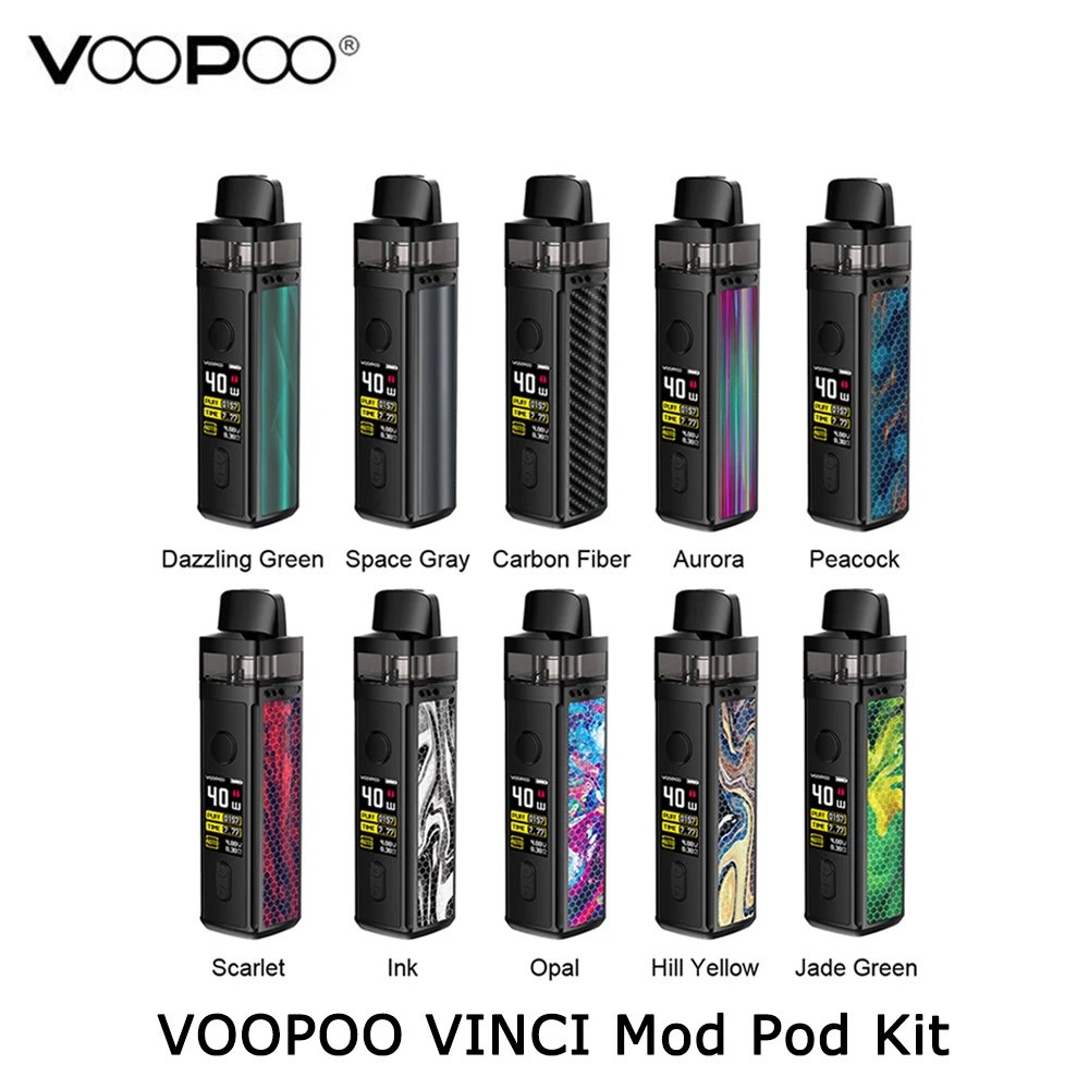 VOOPOO VINCI Pod Kit 1500 мАч аккумулятор 5 мл емкость 0.3ohm PNP 0 96 дюймов TFT цветной экран