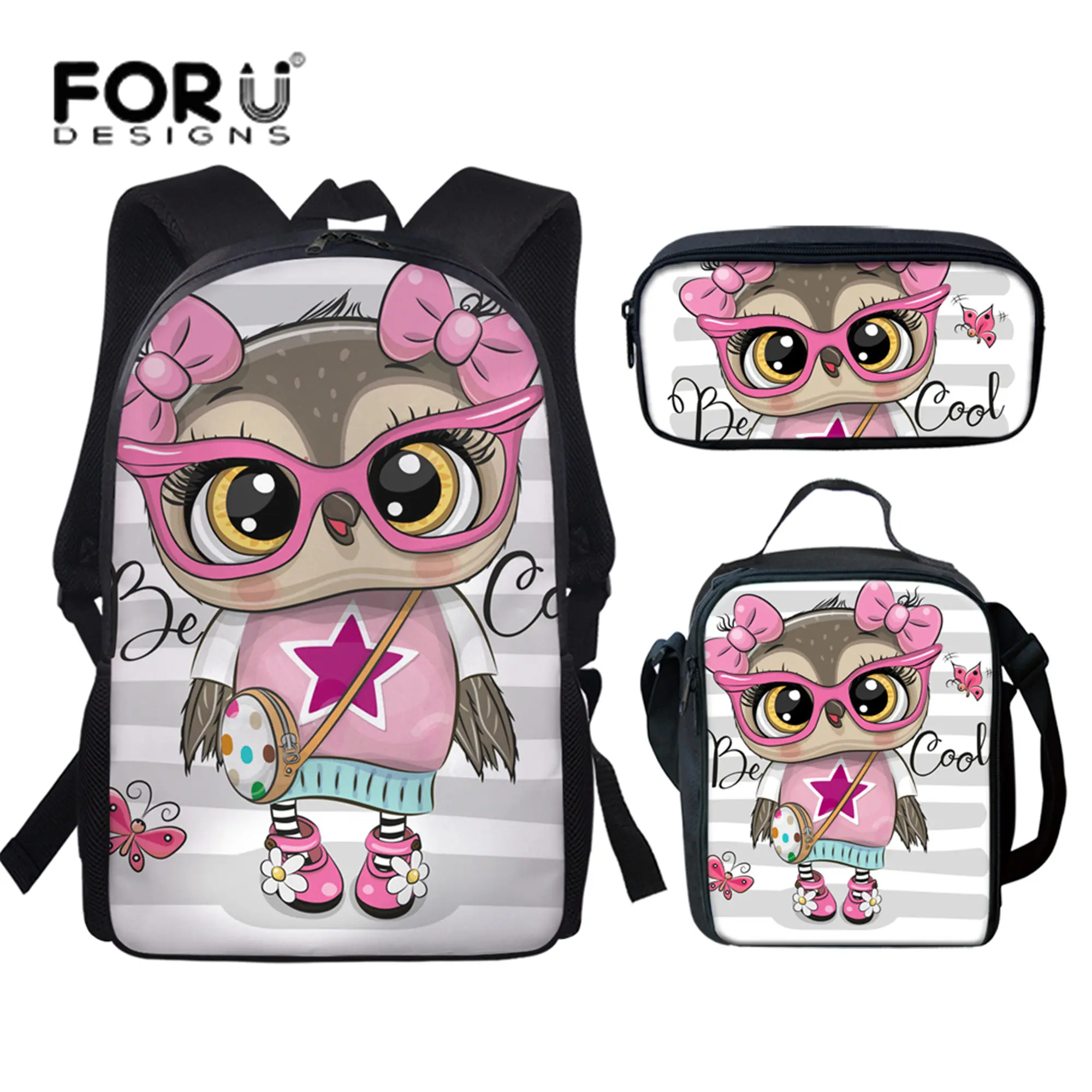 FORUDESIGNS Cool School Bags for Teenagers Girls Cute Owl Desgns Backpacks 3pcs/set High Quatily Backpack For Students mochila
FORUDESIGNS Cool School Bags for Teenagers Girls Cute Owl Desgns Backpacks 3pcs/set High Quatily Backpack For Students mochila