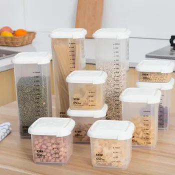 Plastic Airtight Cans Kitchen Storage Boxes Transparent Food Cans Fresh-keeping New Transparent Containers WJ812
Plastic Airtight Cans Kitchen Storage Boxes Transparent Food Cans Fresh-keeping New Transparent Containers WJ812