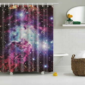 

Cool Shining Stars Space Universe Customize Design Bath Waterproof Shower Curtain Bathroom Curtains AA Z