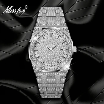 MISSFOX Luxury Male Watch Stylish bling bling Diamond Brand Watches Calendar Stainless Steel Waterproof bvlg Quartz Wristwatch
MISSFOX Luxury Male Watch Stylish bling bling Diamond Brand Watches Calendar Stainless Steel Waterproof bvlg Quartz Wristwatch