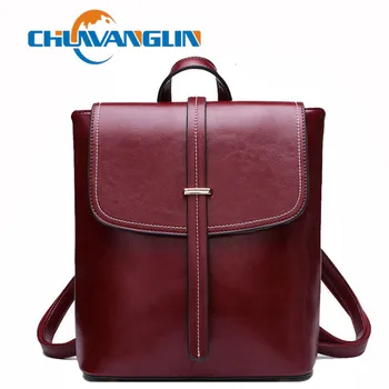 

Chuwanglin de moda mochila De Cuero genuino de las mujeres bolsas de la escuela informal femenino mochilas bolsa de viaje