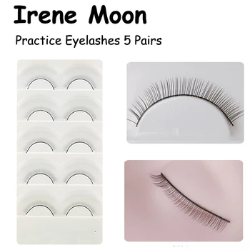 5 Pairs Practice Eyelashes Set Individual False Eyelash Training Eye Lashes Extension Practice Set Teaching Tools Beginner Learn