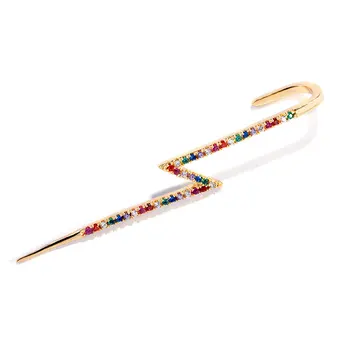 2020 New Minimal Unique Lightning Geometric White Rainbow Cubic Zirconia Paved 18k Gold Plated Piercing Ear Cuffs For Women
2020 New Minimal Unique Lightning Geometric White Rainbow Cubic Zirconia Paved 18k Gold Plated Piercing Ear Cuffs For Women