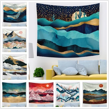 

Sunrise Sunset Abstract Landscape Tapestry Wall Decoration Farmhouse Tent Party Holiday Wall Hanging Supplies Bedspread Beach Ma