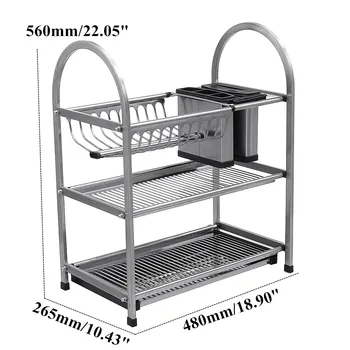 New 3 Tiers Dish Drying Rack Holder Basket Stainless Steel Large Capacity Bottom Pullable Kitchen Dish Drainer Drying Rack Organ
New 3 Tiers Dish Drying Rack Holder Basket Stainless Steel Large Capacity Bottom Pullable Kitchen Dish Drainer Drying Rack Organ