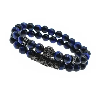 Luxury 2 Piece/set Blue Tiger Eye Bead Men Bracelets Sets 2020 Fashion New Pave Cubic Zirconia Charm Bracelet For Men
Luxury 2 Piece/set Blue Tiger Eye Bead Men Bracelets Sets 2020 Fashion New Pave Cubic Zirconia Charm Bracelet For Men