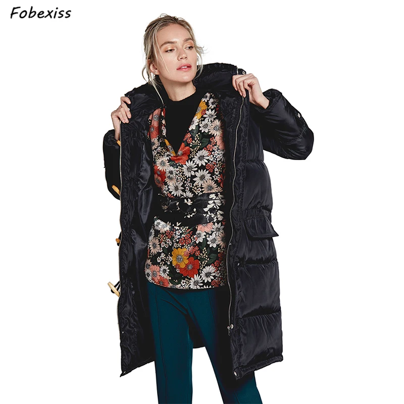 Parka Oversized Hood Winter Coat Woman Loose Horn Buttons Long Coats Korean Style Winter Jacket Women 2019 Warm Thick Outerwear 
Parka Oversized Hood Winter Coat Woman Loose Horn Buttons Long Coats Korean Style Winter Jacket Women 2019 Warm Thick Outerwear