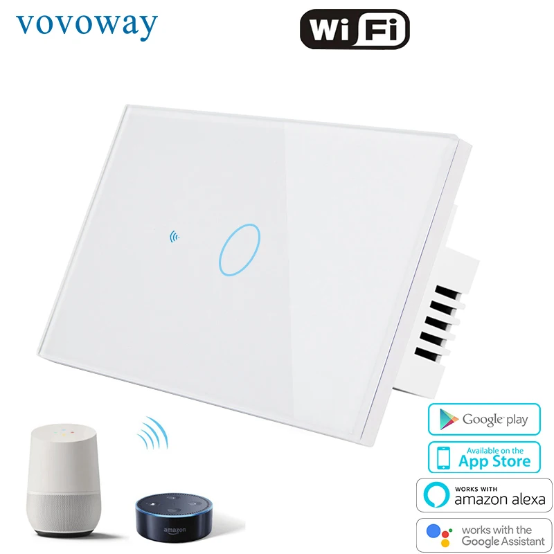Touch switch US light switch WIFI network mobile phone app smart control interrupter 1gangAC110V220V Smart home application
Touch switch US light switch WIFI network mobile phone app smart control interrupter 1gangAC110V220V Smart home application