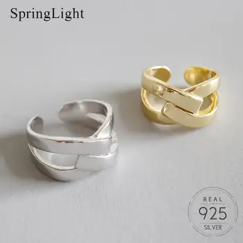 Springlight Wide X Cross Weave Ring Real 925 Sterling Silver Popular Creative Handmade Designer Fine Jewelry Rings for Women
Springlight Wide X Cross Weave Ring Real 925 Sterling Silver Popular Creative Handmade Designer Fine Jewelry Rings for Women