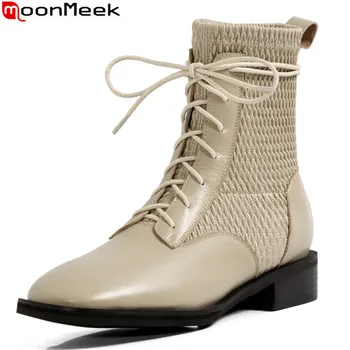 MoonMeek 2021 Genuine Leather Boots Fashion Lace Up Comfortable Ankle Boots Autumn Winter Women Boots Black Apricot
MoonMeek 2021 Genuine Leather Boots Fashion Lace Up Comfortable Ankle Boots Autumn Winter Women Boots Black Apricot