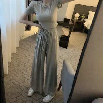 2020 Gray Modal Plus Size Tracksuit Women Short Skinny Tee Shirt Femme+Elastic Waist Wide Leg Pant Summer 2 Piece Set Women
2020 Gray Modal Plus Size Tracksuit Women Short Skinny Tee Shirt Femme+Elastic Waist Wide Leg Pant Summer 2 Piece Set Women