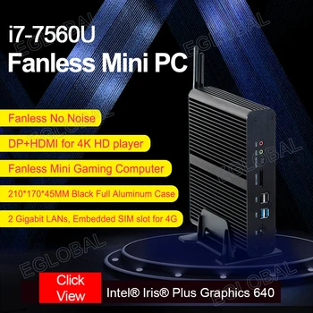 Eglobal Fanless Mini Computer Intel Core i7 7560U DDR4 Windows 10 Pro Desktop PC 2 RJ45 Lan DP HDMI for 4k Display SIM SD Card
Eglobal Fanless Mini Computer Intel Core i7 7560U DDR4 Windows 10 Pro Desktop PC 2 RJ45 Lan DP HDMI for 4k Display SIM SD Card
