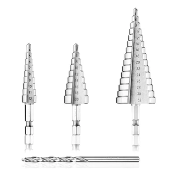 3Pcs Step Drill Taper Drill Titanium Nitrided Step Taper Drill 13 Steps Hex Shank HSS Tool Kit for Steel Wood
3Pcs Step Drill Taper Drill Titanium Nitrided Step Taper Drill 13 Steps Hex Shank HSS Tool Kit for Steel Wood