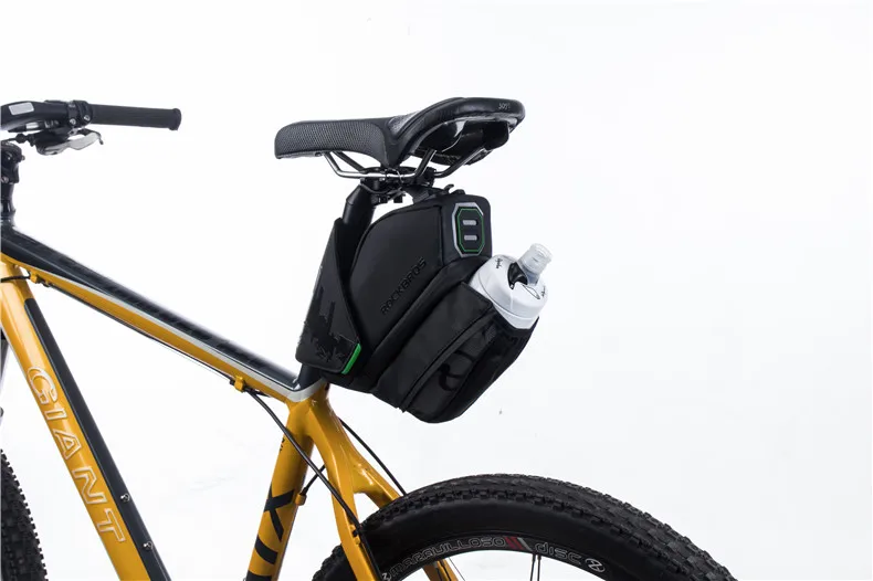 Top ROCKBROS Bicycle Saddle Bag With Water Bottle Pocket Waterproof MTB Bike Rear Bags Cycling Rear Seat Tail Bag Bike Accessories 37