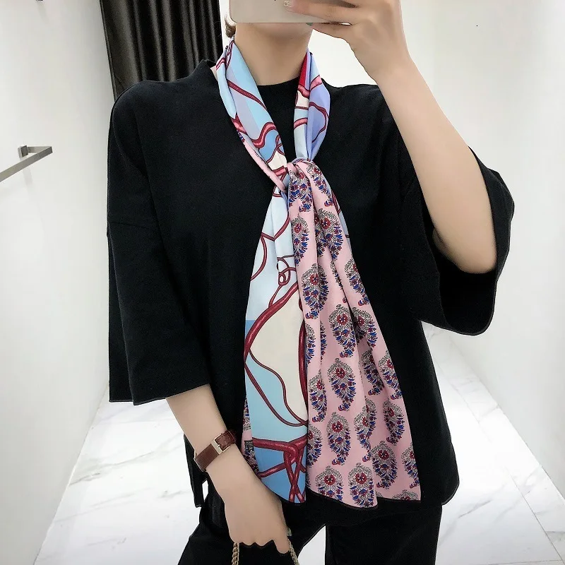 

New Design Rope Tassels Brand Scarf Double-deck Twill Scarf For Ladies Head Silk Scarves Wraps Women Handkerchief Drop shipping