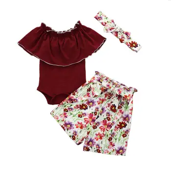 Baby Girl Clothes Ruffle Romper Cute Frilly Bodysuit+Floral Print Cute Bow Shorts+Headband Summer Outfits 3Pcs Sets 0-18M
Baby Girl Clothes Ruffle Romper Cute Frilly Bodysuit+Floral Print Cute Bow Shorts+Headband Summer Outfits 3Pcs Sets 0-18M