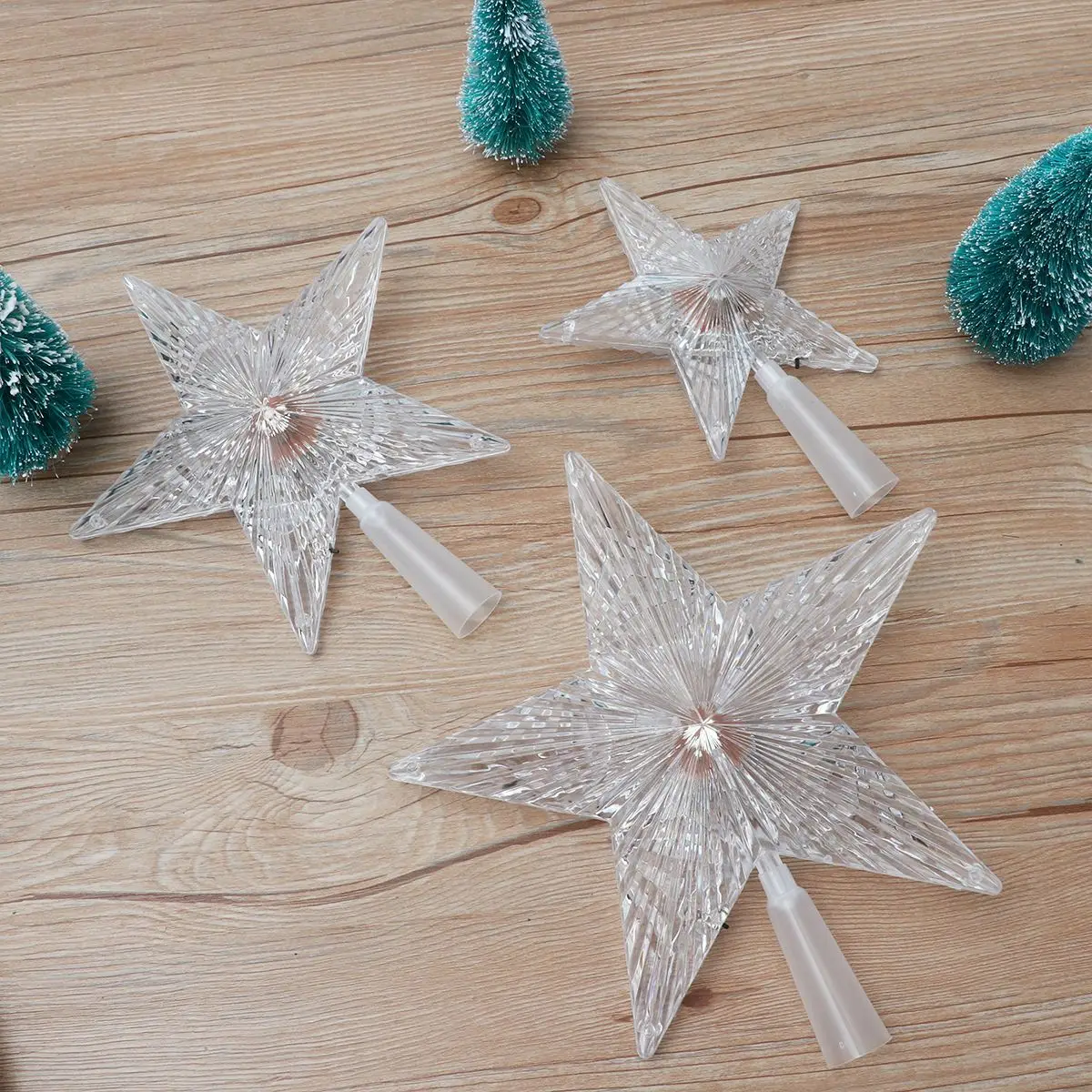 shaped light with stand for placing at the top of christmas tree