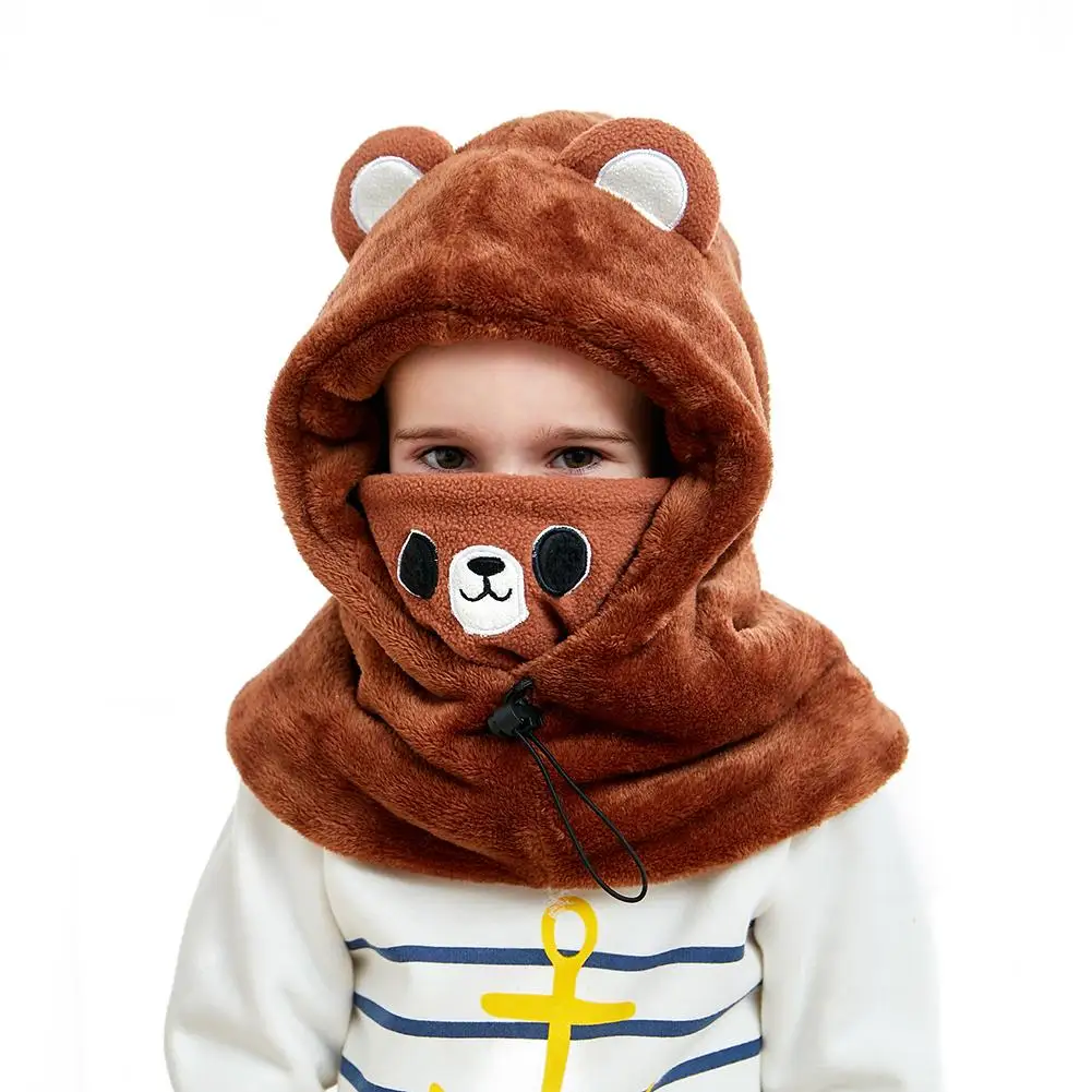 Новинка Лидер продаж Милые Детские Зимние Лыжные шапки с изображением медведя из