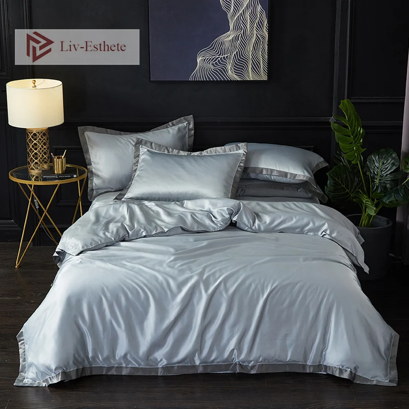 Liv-Esthete Luxury Gray 100% Silk Bedding Set Silky Healthy Skin Duvet Cover Bed Sheet Double Queen King Bed Set For Womom Man
Liv-Esthete Luxury Gray 100% Silk Bedding Set Silky Healthy Skin Duvet Cover Bed Sheet Double Queen King Bed Set For Womom Man