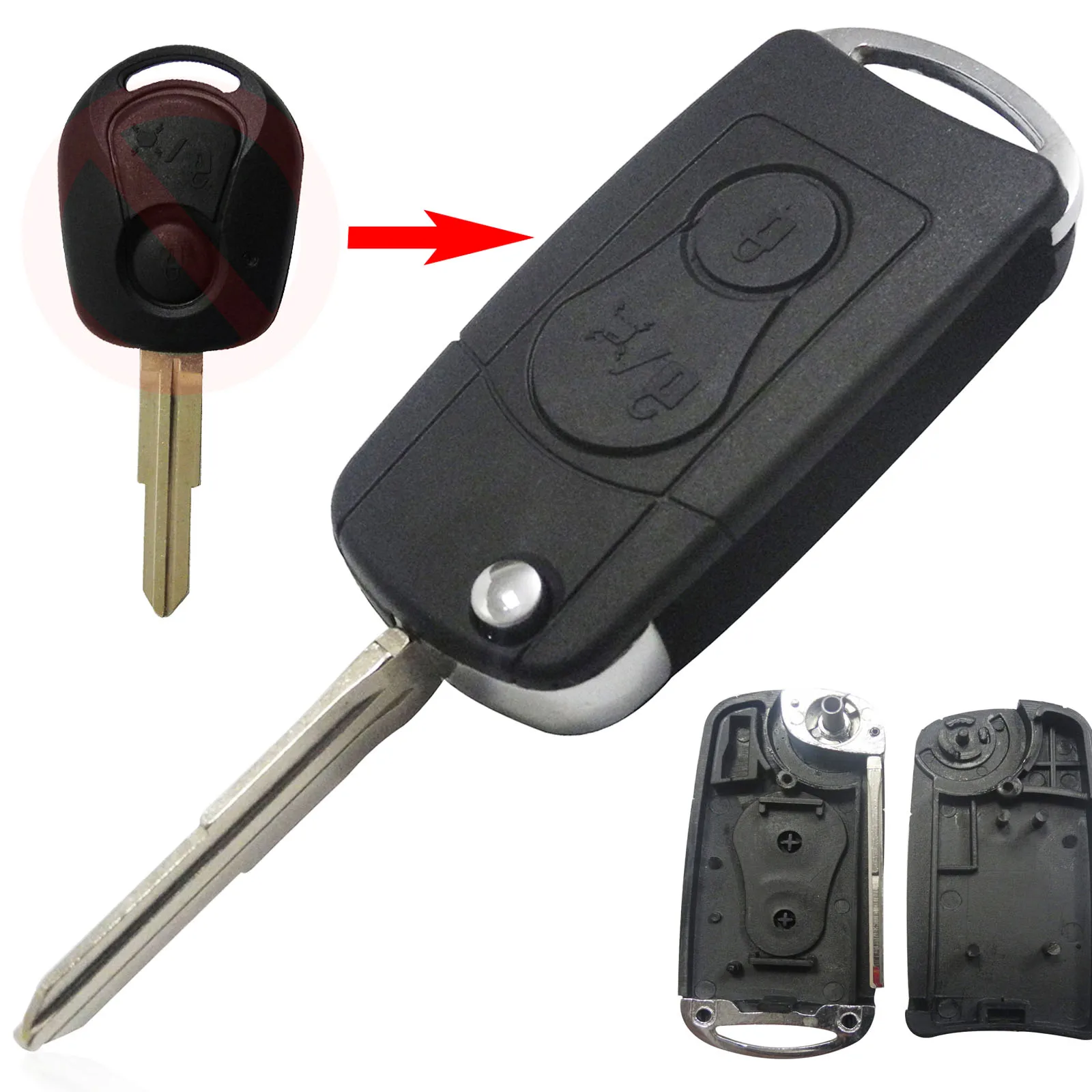 Uncut Blade 2 Button Modified Filp Car Remote Key Shell Fob Case Cover For Ssangyong Actyon SUV Kyron Car Styling
Uncut Blade 2 Button Modified Filp Car Remote Key Shell Fob Case Cover For Ssangyong Actyon SUV Kyron Car Styling