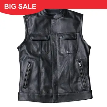 2020 Black Men Slim Fit Biker's Leather Vest Plus Size XXXXXL Genuine Cowhide Spring Short Motorcycle Leather Vest FREE SHIPPING
2020 Black Men Slim Fit Biker's Leather Vest Plus Size XXXXXL Genuine Cowhide Spring Short Motorcycle Leather Vest FREE SHIPPING