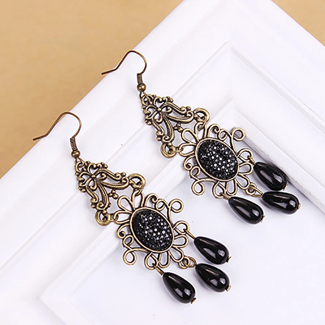 Halloween Party Jewelry Vintage Black Rhinstone Dangle Drop Earrings Lace Hollow Out Flower Long Earring Gothic Accessories Gift
Halloween Party Jewelry Vintage Black Rhinstone Dangle Drop Earrings Lace Hollow Out Flower Long Earring Gothic Accessories Gift