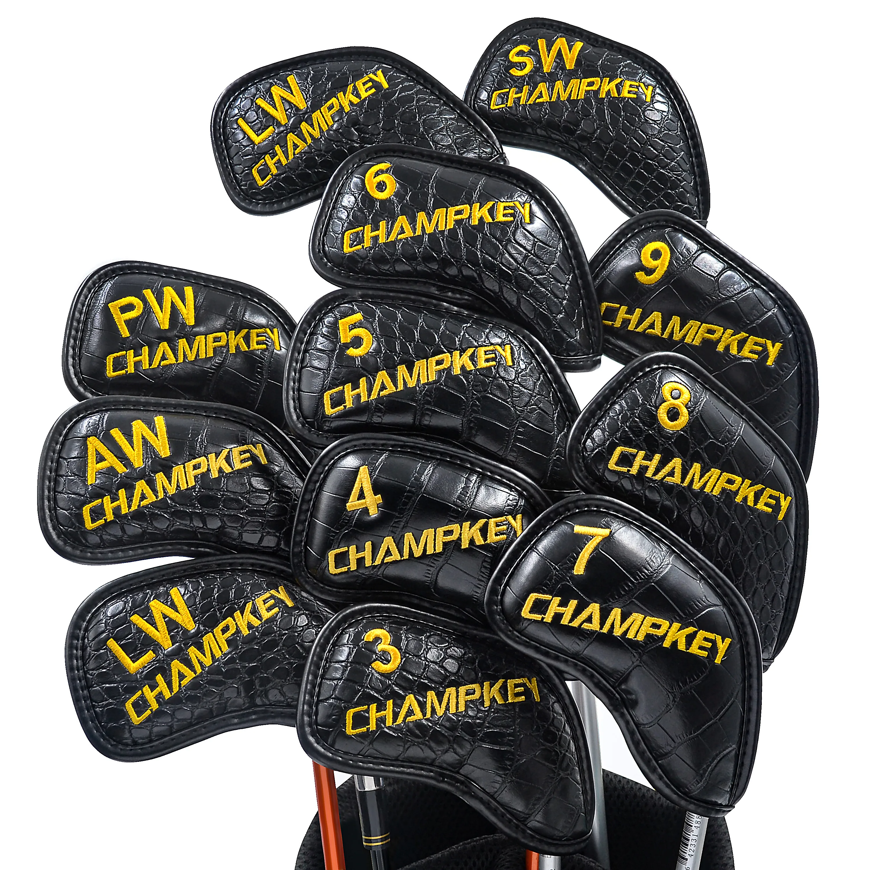NEW Champkey 12 Pcs/set Professional Golf Club Iron Head Cover Black Color Snake PU Leather Golf Protective Headcovers
NEW Champkey 12 Pcs/set Professional Golf Club Iron Head Cover Black Color Snake PU Leather Golf Protective Headcovers
