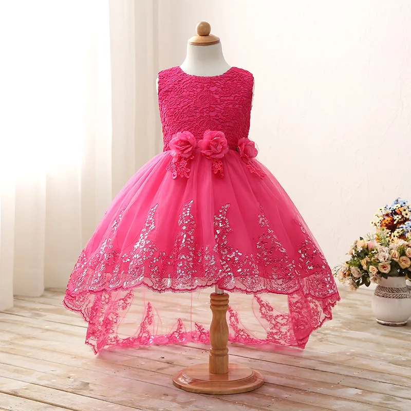 Лидер продаж кружевное платье с цветами и блестками для маленьких девочек 4-14 лет