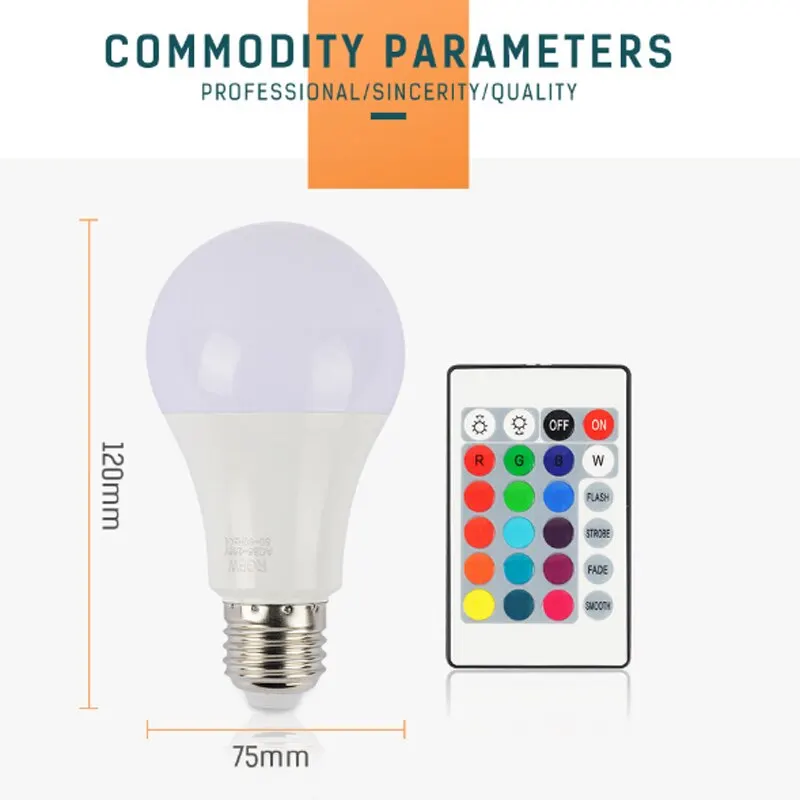 10W E27 RGB+White Remote Control Light Bulb Indoor Home Decor Smart IC LED Light Bulb Color Changing Lamp with Remote Control
10W E27 RGB+White Remote Control Light Bulb Indoor Home Decor Smart IC LED Light Bulb Color Changing Lamp with Remote Control