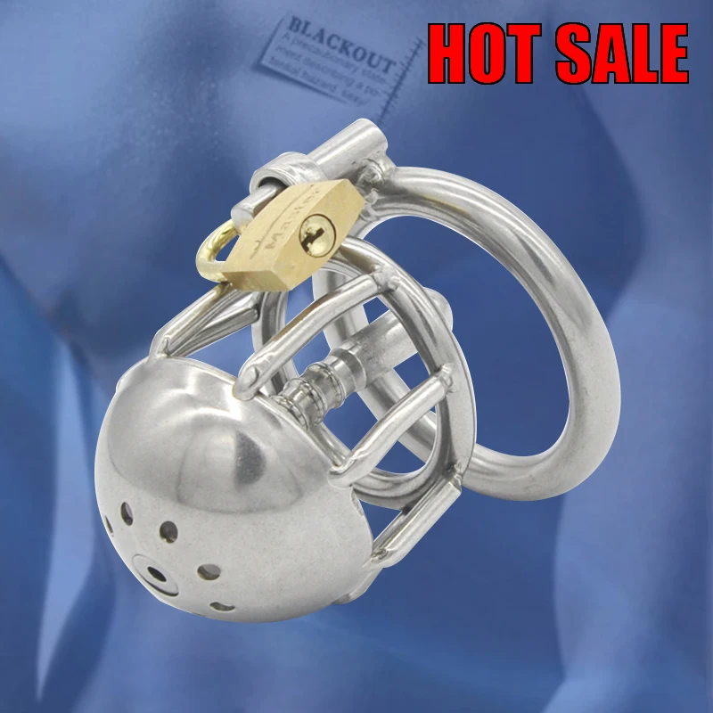 

BLACKOUT New!Stainless Steel Male Chastity Device with Catheter Cock Cage Virginity Lock Penis Ring Penis Lock Cock Ring A088