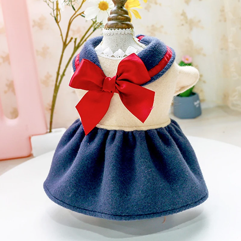 Splicing Pets Dresses Japanese Style Doll Collar Warm Bowknot Dog Clothes For Dog Cute Student Skirt Autumn Winter Pet Cat Dress
Splicing Pets Dresses Japanese Style Doll Collar Warm Bowknot Dog Clothes For Dog Cute Student Skirt Autumn Winter Pet Cat Dress