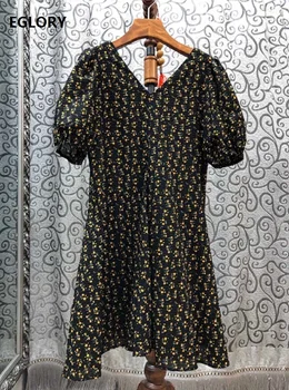 Top Quality Silk Dress 2020 Summer Style Women V-Neck Little Yellow Flower Print Puff Sleeve Straight Black Tunic Dress Vestidos
Top Quality Silk Dress 2020 Summer Style Women V-Neck Little Yellow Flower Print Puff Sleeve Straight Black Tunic Dress Vestidos