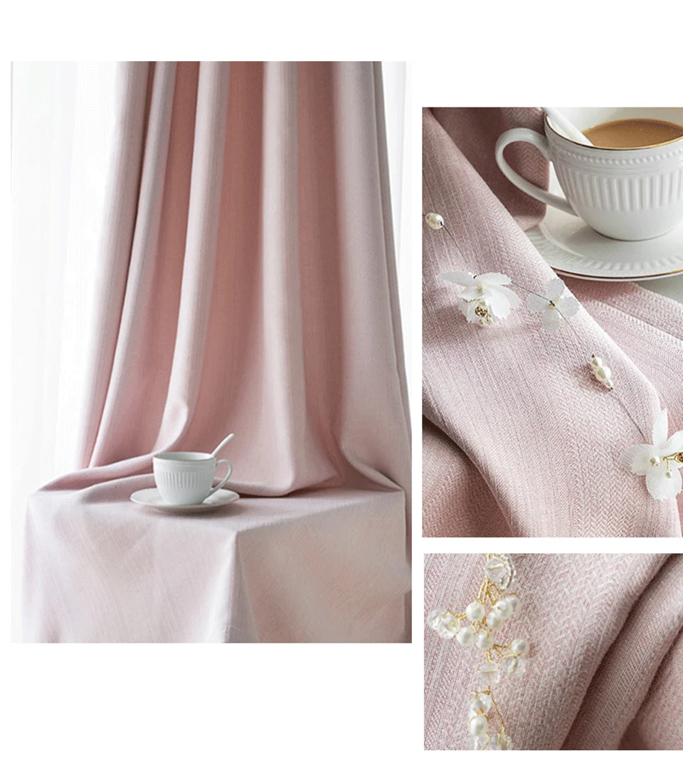 Generic Modern Thick Blackout Curtains Cotton Linen Shading Curtains