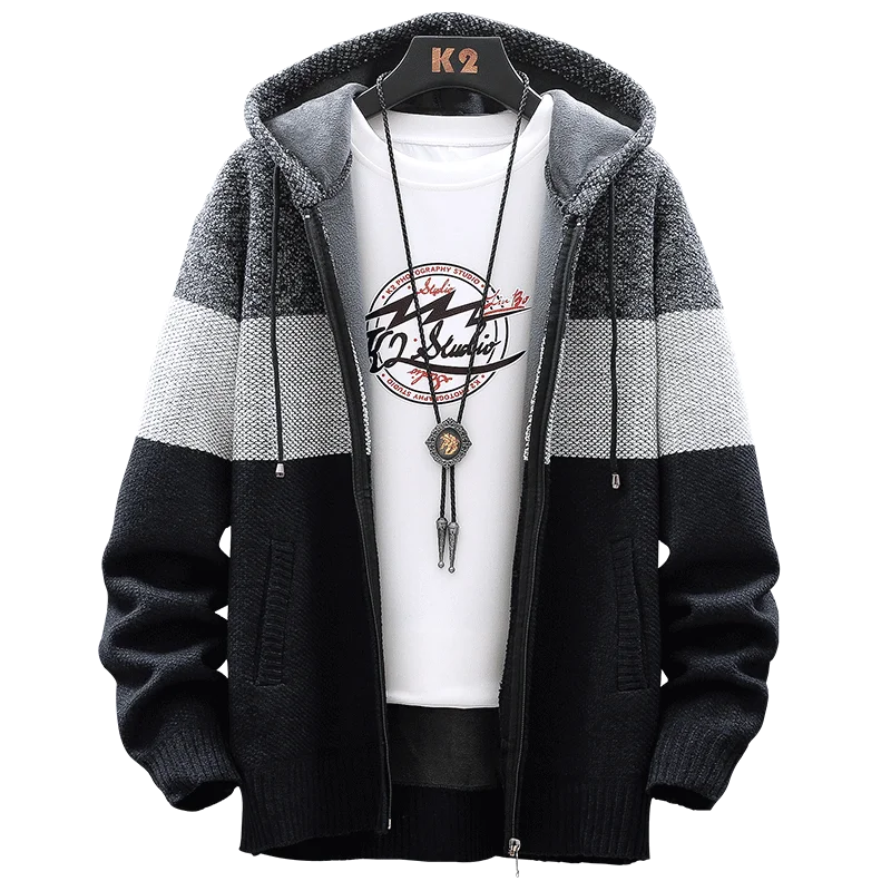 Man autumn and winter Knitted Sweater Men's Cardigan Fashion plus Velvet Sweater hooded Jacket Thick Knitwear
Man autumn and winter Knitted Sweater Men's Cardigan Fashion plus Velvet Sweater hooded Jacket Thick Knitwear