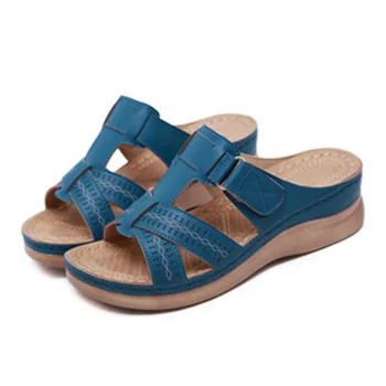 Summer Female Sandals Car Line Wear-resistant Anti-slip Large Size Retro Wedge With Thick Bottom Comfortable Sandals
Summer Female Sandals Car Line Wear-resistant Anti-slip Large Size Retro Wedge With Thick Bottom Comfortable Sandals