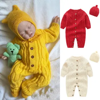 2PCS Winter Newborn Baby Girls Boys Knitted Rompers Cute Solid Casual Long Sleeve Toddler Little Baby Jumpsuit+Hats Clothes Set
2PCS Winter Newborn Baby Girls Boys Knitted Rompers Cute Solid Casual Long Sleeve Toddler Little Baby Jumpsuit+Hats Clothes Set