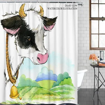 Shower Curtain Farm Cow Watercolor Painting Waterproof Polyester Fabric Bathroom Curtain Home Decoration Bathroom Shower Curtain
Shower Curtain Farm Cow Watercolor Painting Waterproof Polyester Fabric Bathroom Curtain Home Decoration Bathroom Shower Curtain