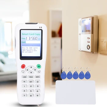 Handheld 100Khz-13.56MHZ Copier Duplicator Cloner RFID NFC IC card reader & writer + 5pcs ID Tags +5 pcs 13.56MHZ cards
Handheld 100Khz-13.56MHZ Copier Duplicator Cloner RFID NFC IC card reader & writer + 5pcs ID Tags +5 pcs 13.56MHZ cards