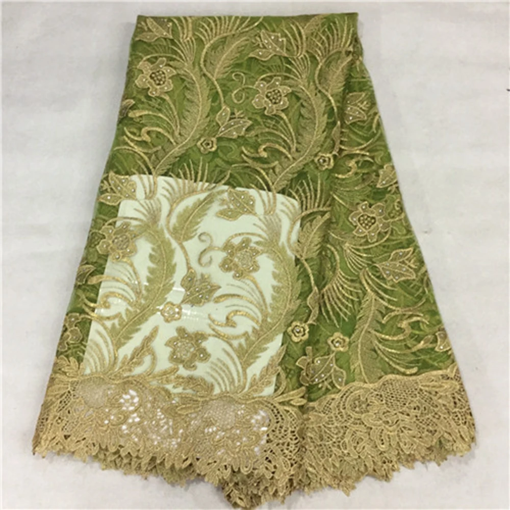 New African Lace Fabric Tulle Net High Quality With Stones Green Color
New African Lace Fabric Tulle Net High Quality With Stones Green Color