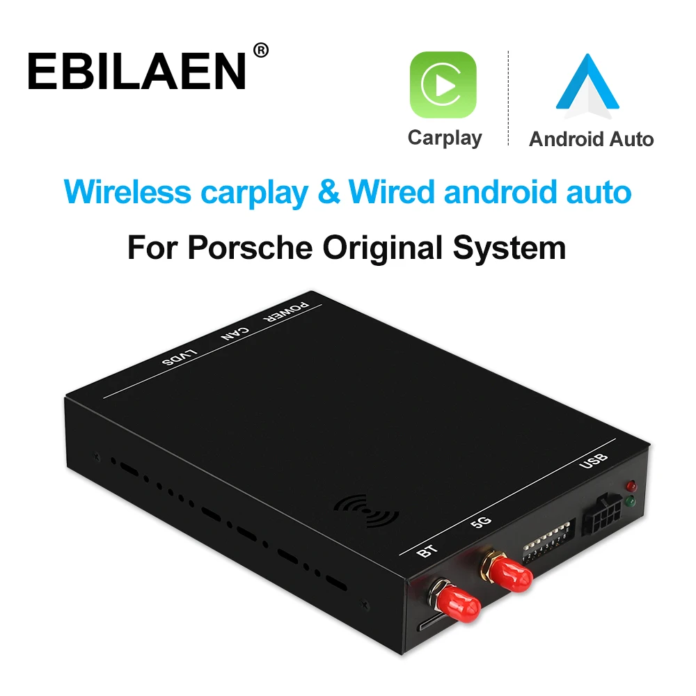 

EBILAEN Wireless Carplay For Porsche Panamera Cayenne Macan Cayman Boxster 911 718 PCM 4.0 Android Auto Module Box Rear Camera