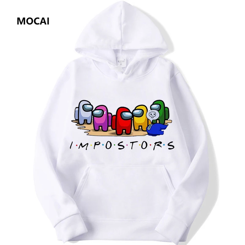 

Winter Impostors Among Us Hot Game Graphic Hoodies Harajuku Aesthetic White Tops Women Kawaii Cartoon Loose lovers Sweatshirt