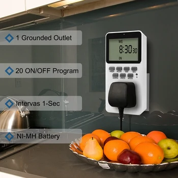 Timer Socket Electronic Timer Mini Digital LCD Timer Switch Socket Time Control for Kitchen Electric Appliance EU Plug
Timer Socket Electronic Timer Mini Digital LCD Timer Switch Socket Time Control for Kitchen Electric Appliance EU Plug