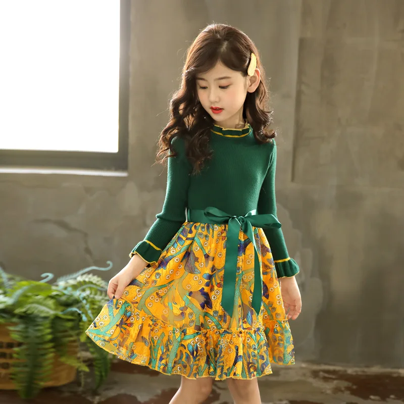 Girls Spring And Autumn 2019 New Style Dress Korean-style Knitted Sweater Princess Dress CUHK Boy Girl Western Style Mesh Dress 
Girls Spring And Autumn 2019 New Style Dress Korean-style Knitted Sweater Princess Dress CUHK Boy Girl Western Style Mesh Dress