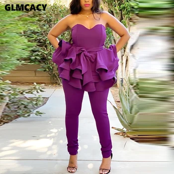 Women Ruffles Tube Dress and Skinny Pants Sets Two Pieces Outfits Sexy Night Club Partywear Classy Chic Streetwear
Women Ruffles Tube Dress and Skinny Pants Sets Two Pieces Outfits Sexy Night Club Partywear Classy Chic Streetwear