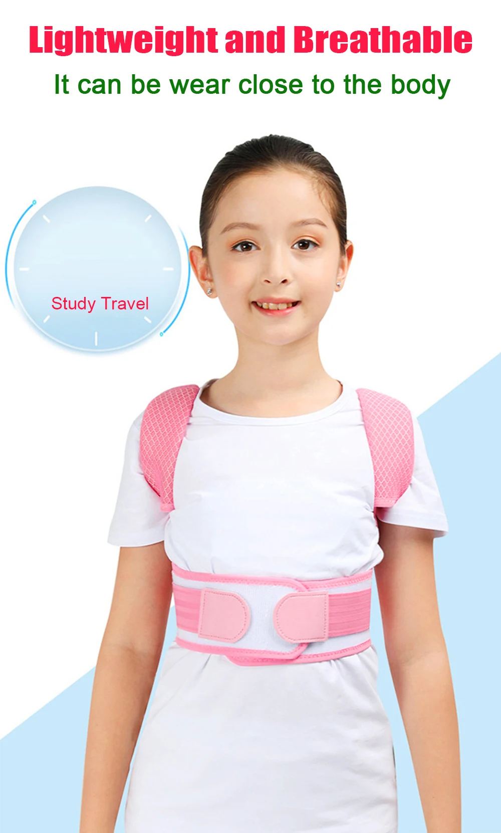 Generic Adjustable Children Posture Corrector Back Support Belt Kids
