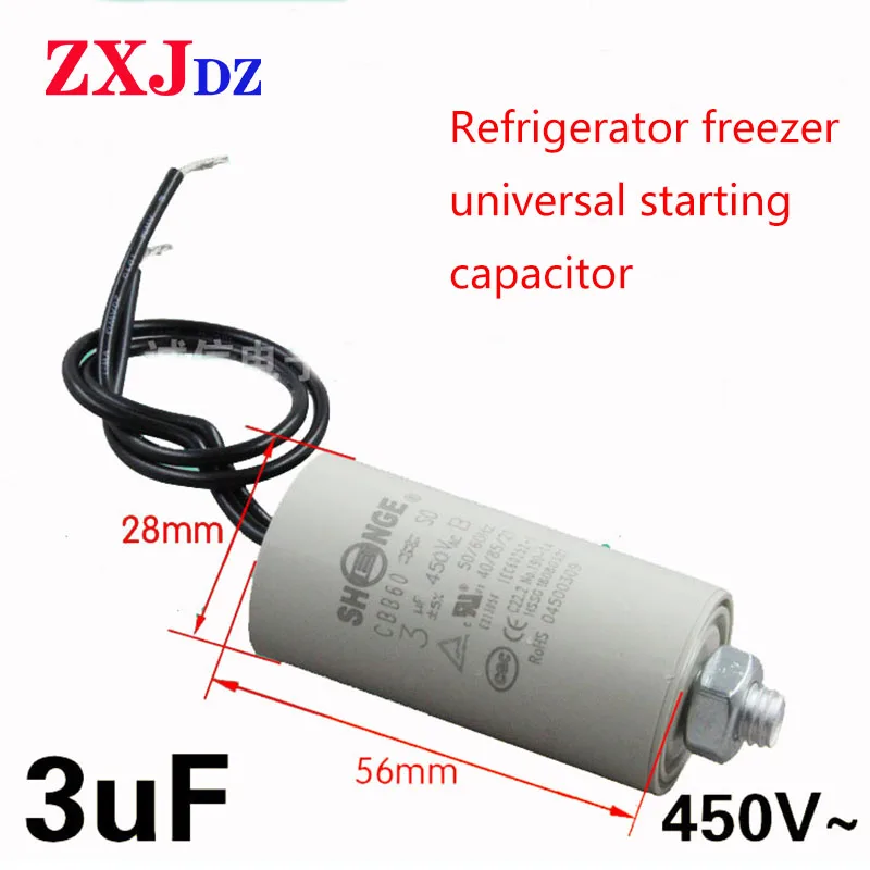 Refrigerator freezer compressor start running capacitor CBB60 3uF starting capacitor
Refrigerator freezer compressor start running capacitor CBB60 3uF starting capacitor