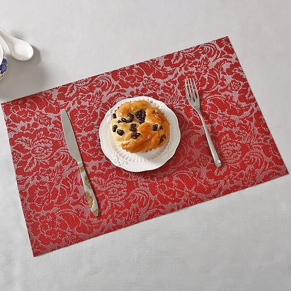 Placemat insulation pad waterproof table mat European Western food mat coaster bowl mat meal plate pad PVC tableware pad cloth 
Placemat insulation pad waterproof table mat European Western food mat coaster bowl mat meal plate pad PVC tableware pad cloth