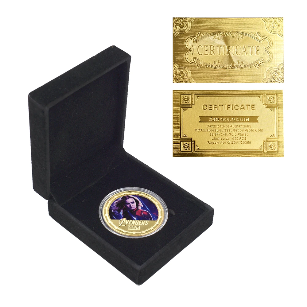 Coins Collectibles Gold Coin Avengers Super Hero Replica Coins Challenge Coin with Box Home Decoration Accessories
Coins Collectibles Gold Coin Avengers Super Hero Replica Coins Challenge Coin with Box Home Decoration Accessories